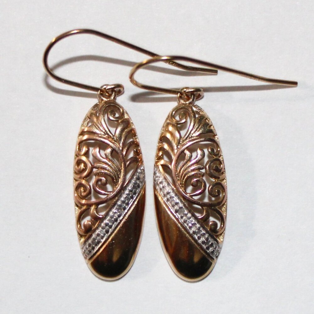 Sterling Silver Goldtone Filigree Earrings